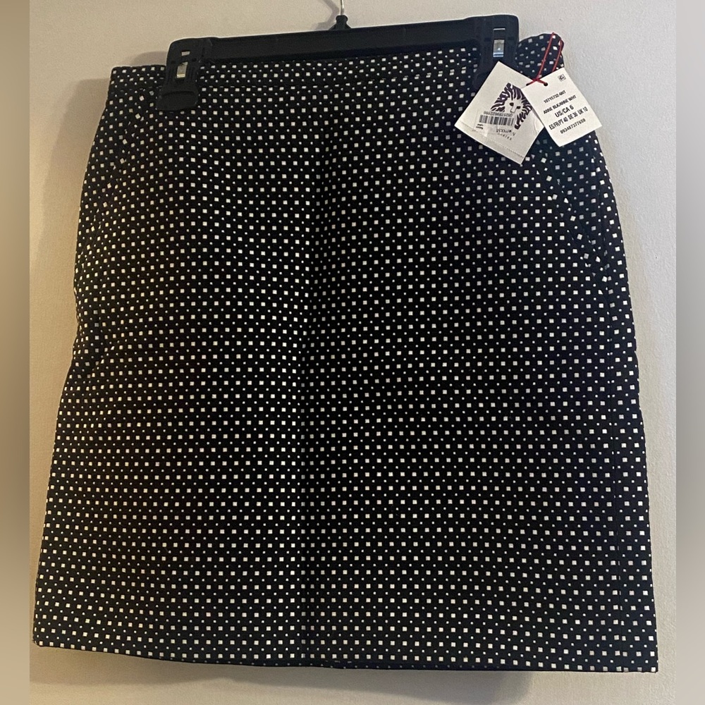 Anne Klein Black White Checked Skirt NWT Size 6
